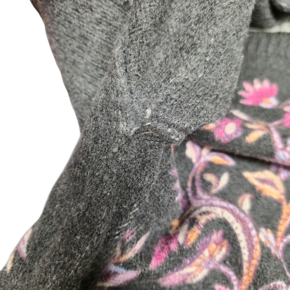 J. Jill Grey Womens Enchanted Florals Sweater Size Large - Picture 5 of 6